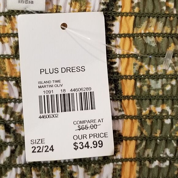 Cato EST 1946 22/24W Dress Maxi Ikat Smocked Top Whimsical Cottagecore Gremlin - Picture 7 of 11